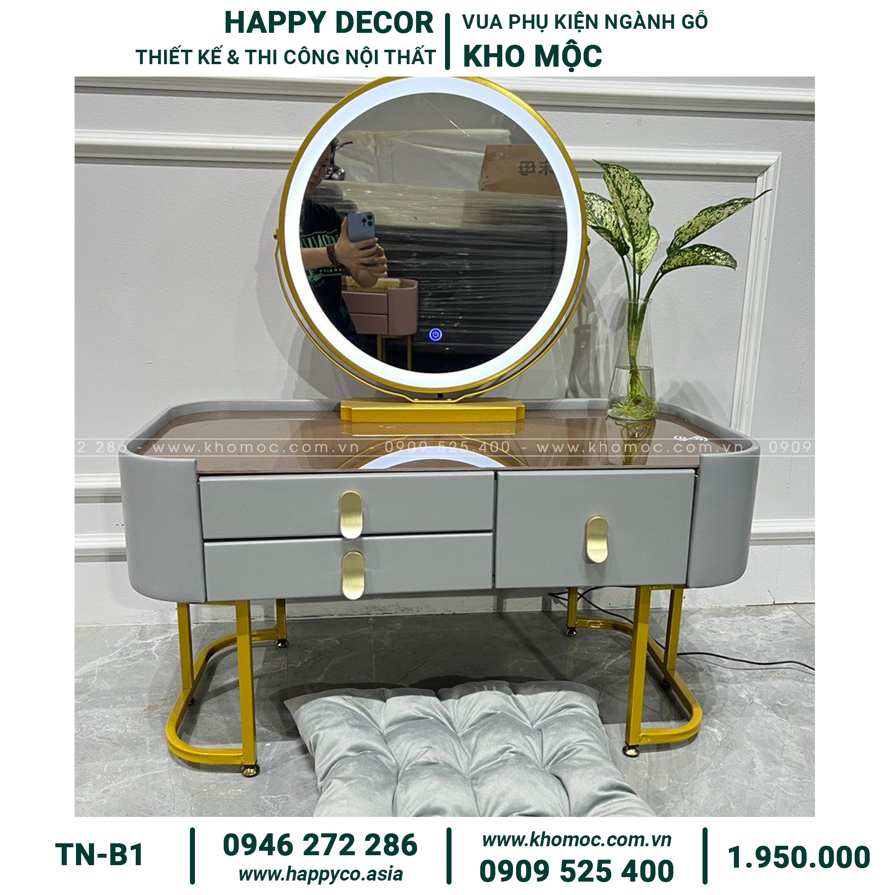 Bàn trang điểm gỗ MDF bọc nhựa đa năng TN -B1