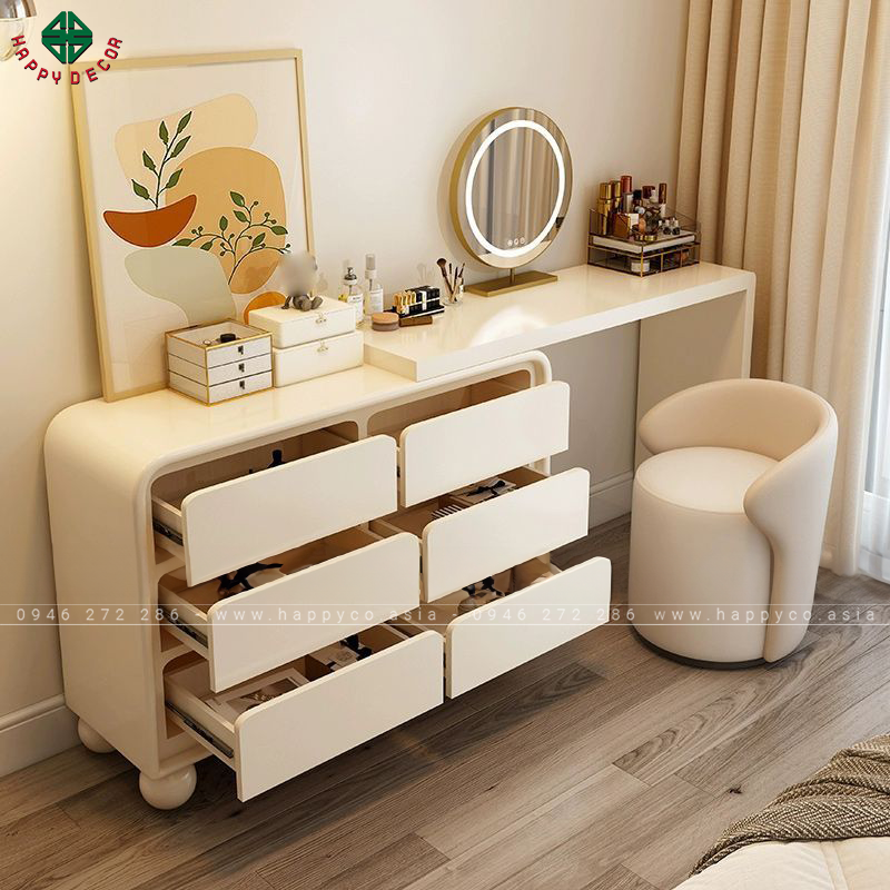 Bàn trang điểm gỗ công nghiệp màu trắng BP6857
