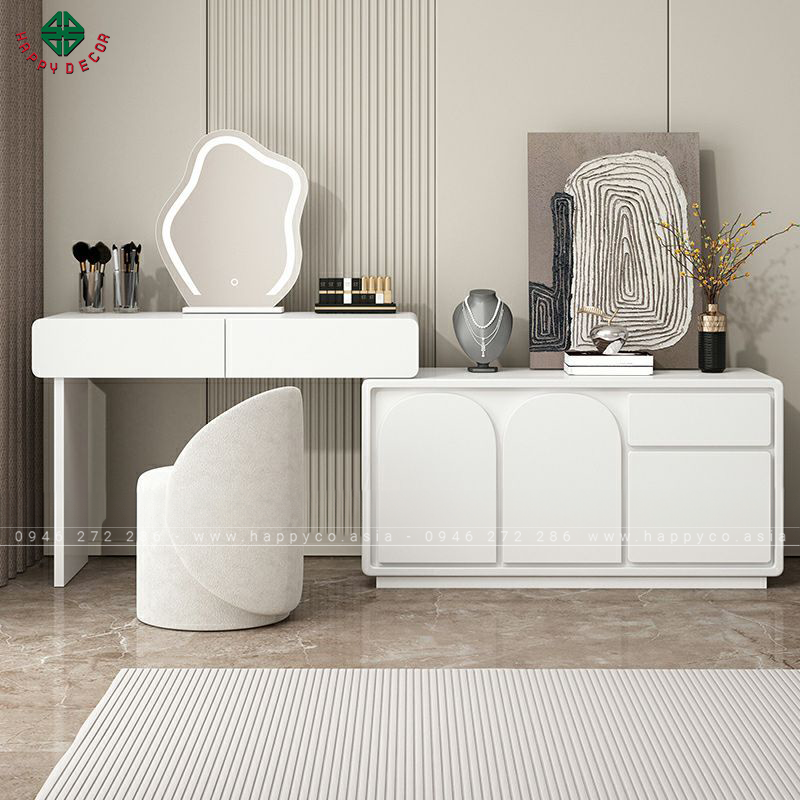 Bàn trang điểm gỗ công nghiệp màu trắng BP6858