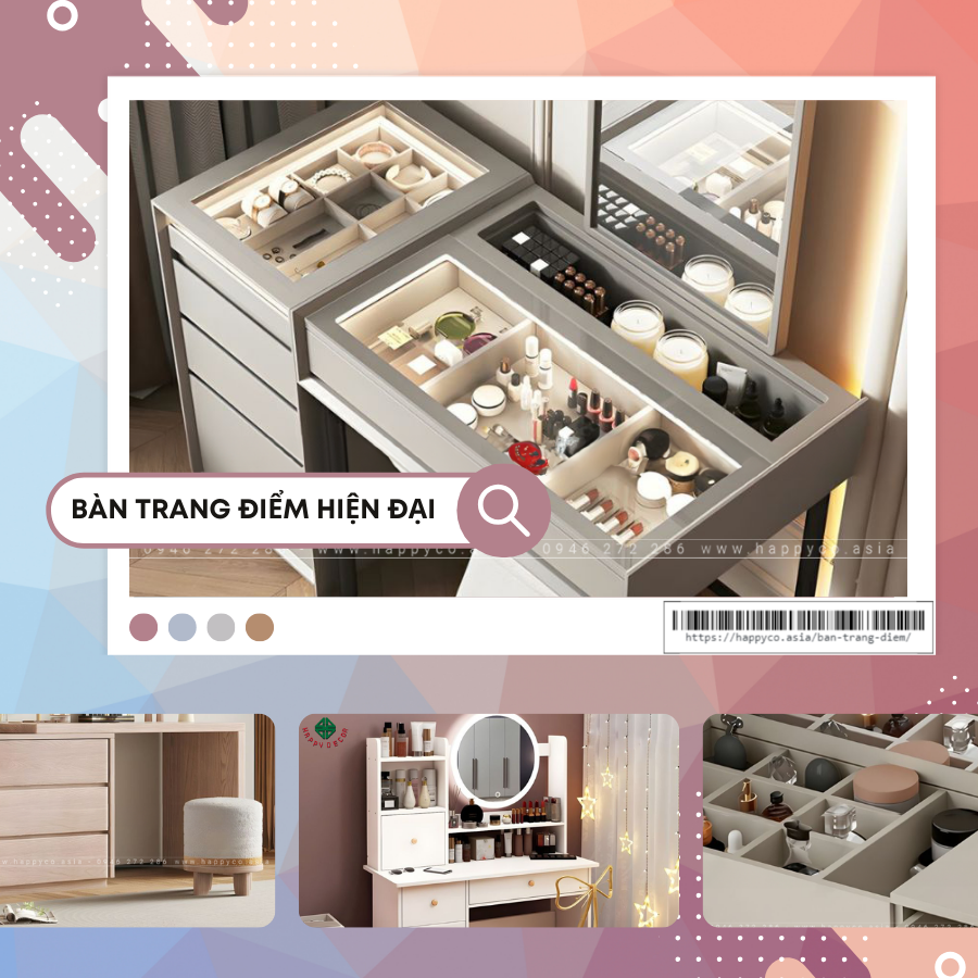 10 mẫu bàn trang điểm hiện đại tại Happy Decor - Biên Hòa