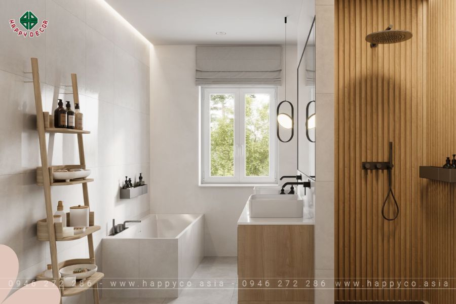 Thiết kế nội thất phòng tắm theo phong cách Japandi Thiết kế nội thất phòng tắm theo phong cách Japandi