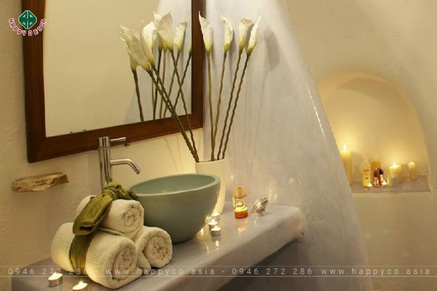 Kết hợp ánh sáng vàng và tinh dầu để khiển nhà tắm thành spa đúng chuẩn Kết hợp ánh sáng vàng và tinh dầu để khiển nhà tắm thành spa đúng chuẩn