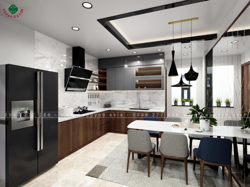 Kết hợp các thiết bị thông minh như lò vi sóng tích hợp, bếp