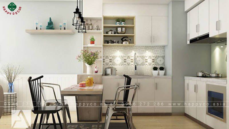 Sử dụng vật liệu dễ lau chùi và bền bỉ như đá granite, kính cường lực hoặc thép không gỉ.