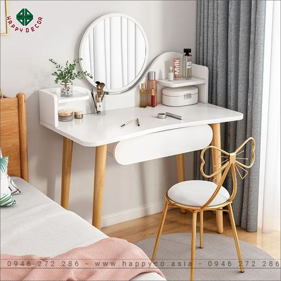 Gương gắn tường hoặc đèn led tiện lợi cho bộ bàn trang điểm Gương gắn tường hoặc đèn led tiện lợi cho bộ bàn trang điểm