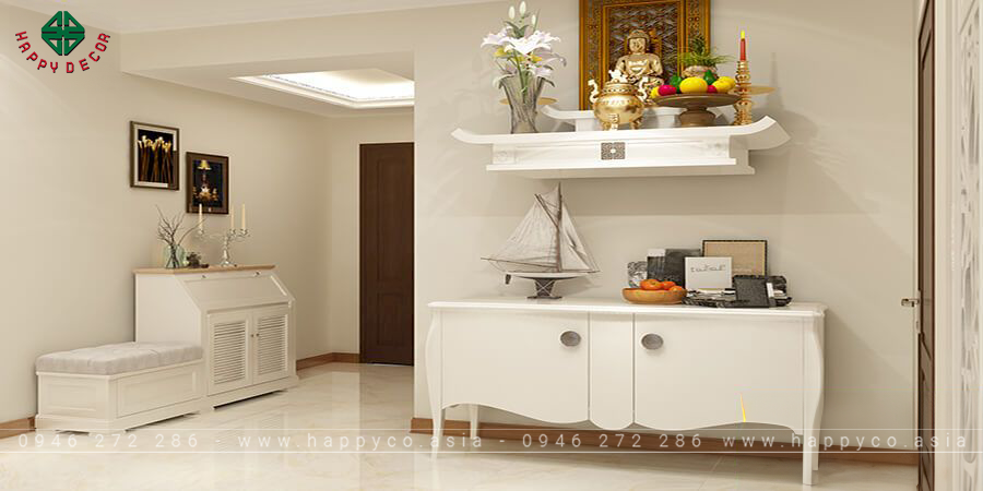 Cách bày bàn thờ Phật và ông bà trong căn hộ - mẫu 5