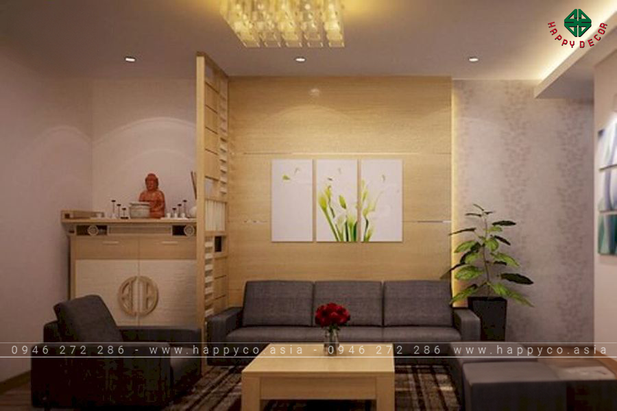 Cách bày bàn thờ Phật và ông bà trong chung cư - mẫu 2