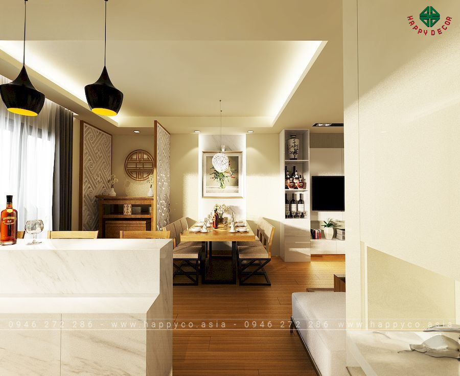 Cách bày bàn thờ Phật và tổ tiên trong căn hộ - mẫu 1