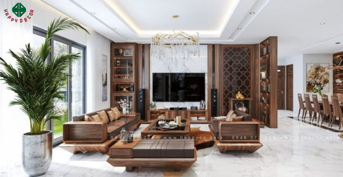 Nội thất gỗ óc chó cho biệt thự