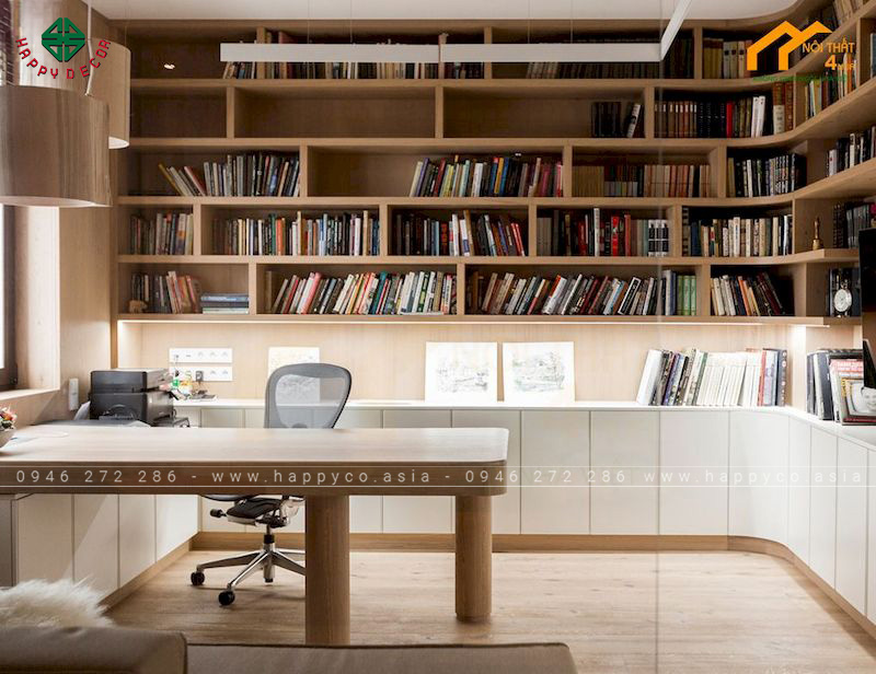 Ý tưởng trang trí văn phòng với giá sách - 11