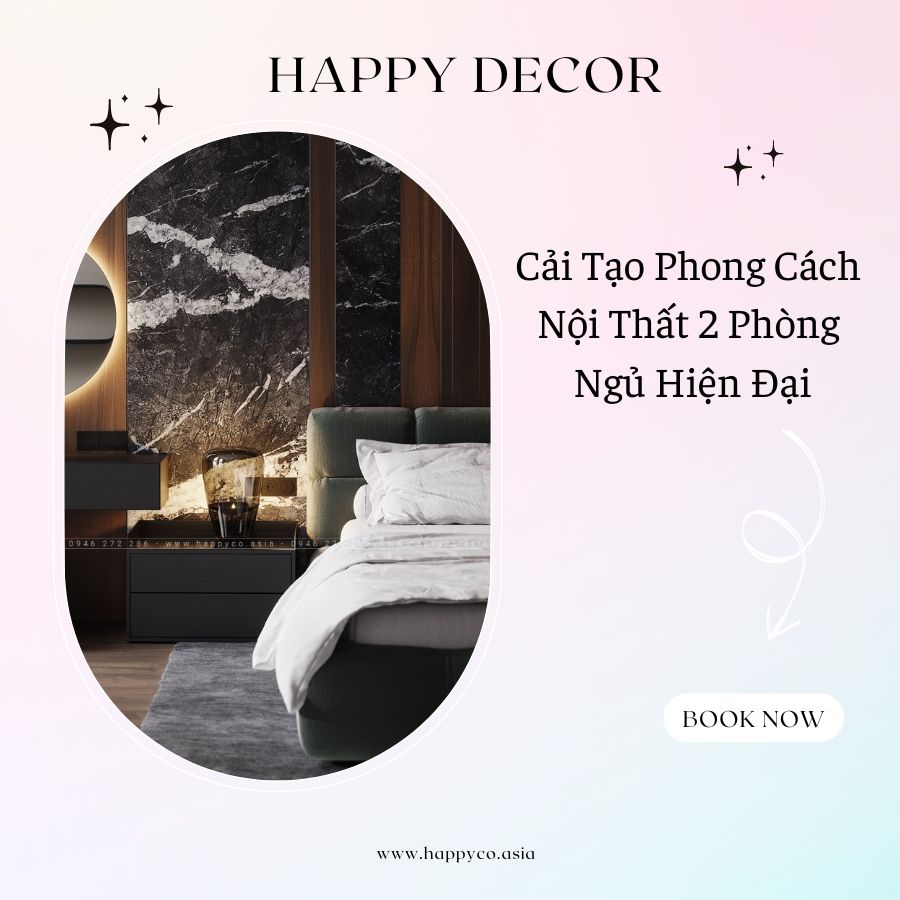 Thiết kế thi công nội thất căn hộ 2 Phòng Ngủ tại Biên Hòa - Happy Decor