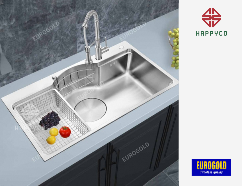 CHẬU RỬA BÁT INOX 304 EUD27848 – EUROGOLD