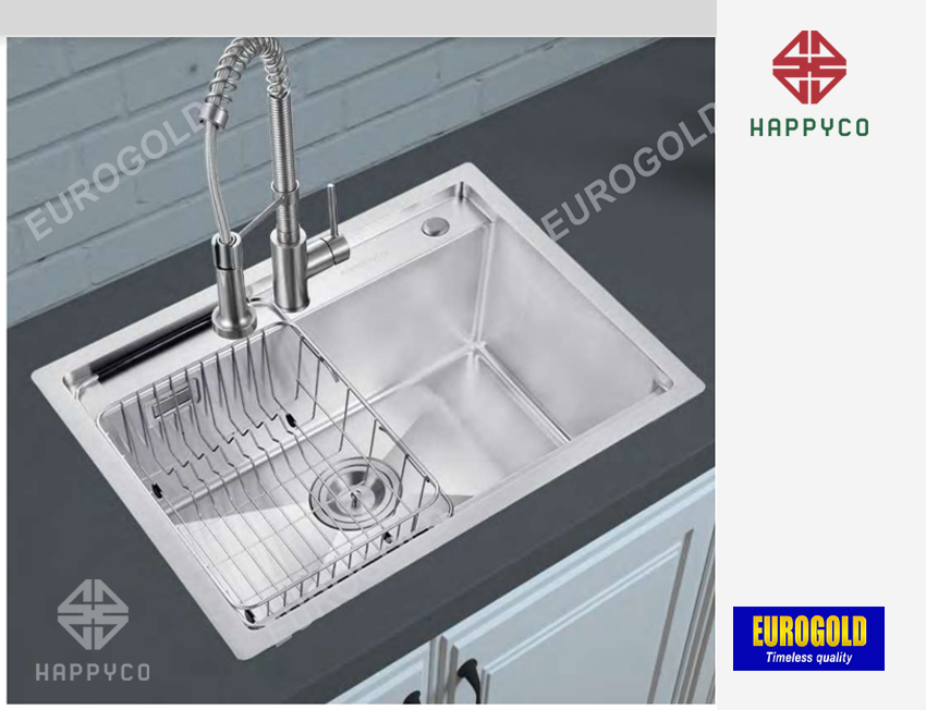 CHẬU RỬA BÁT INOX 304 EUS55848 EUROGOLD