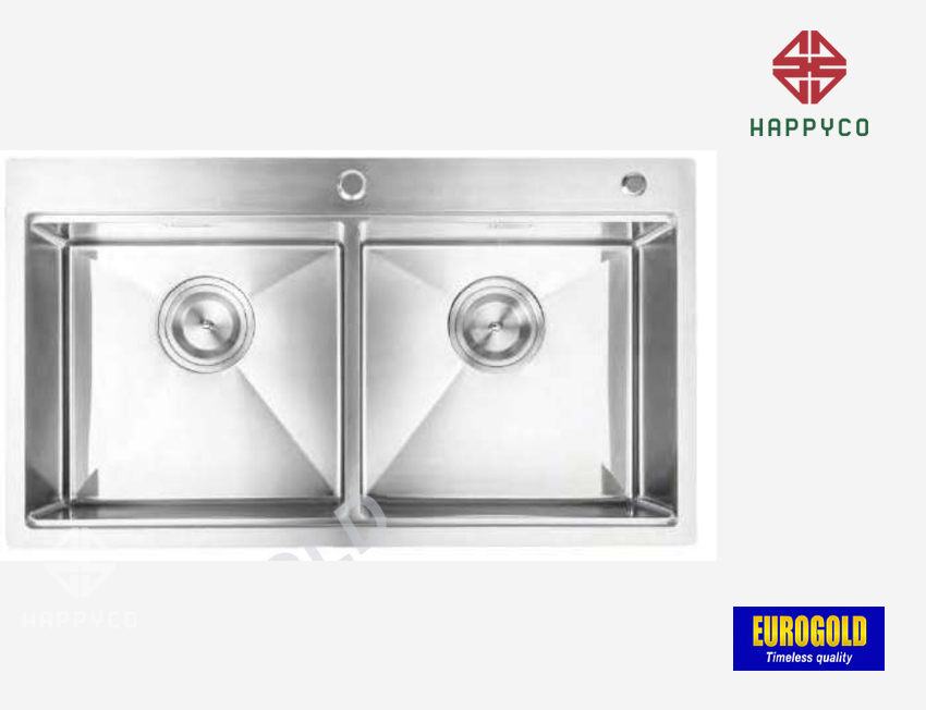 CHẬU RỬA BÁT INOX 304 EUS88850 EUROGOLD
