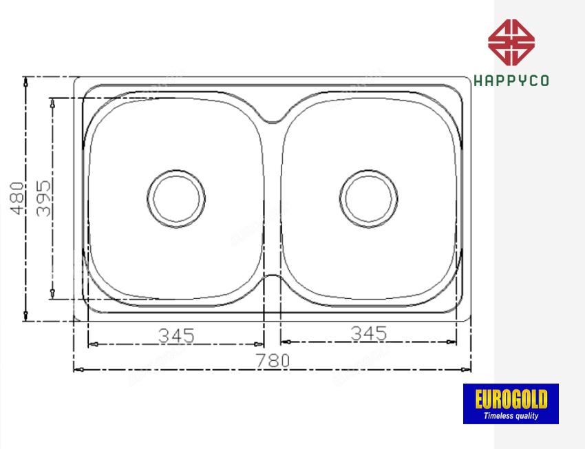 Chậu rửa chén Eurogold EUD67848