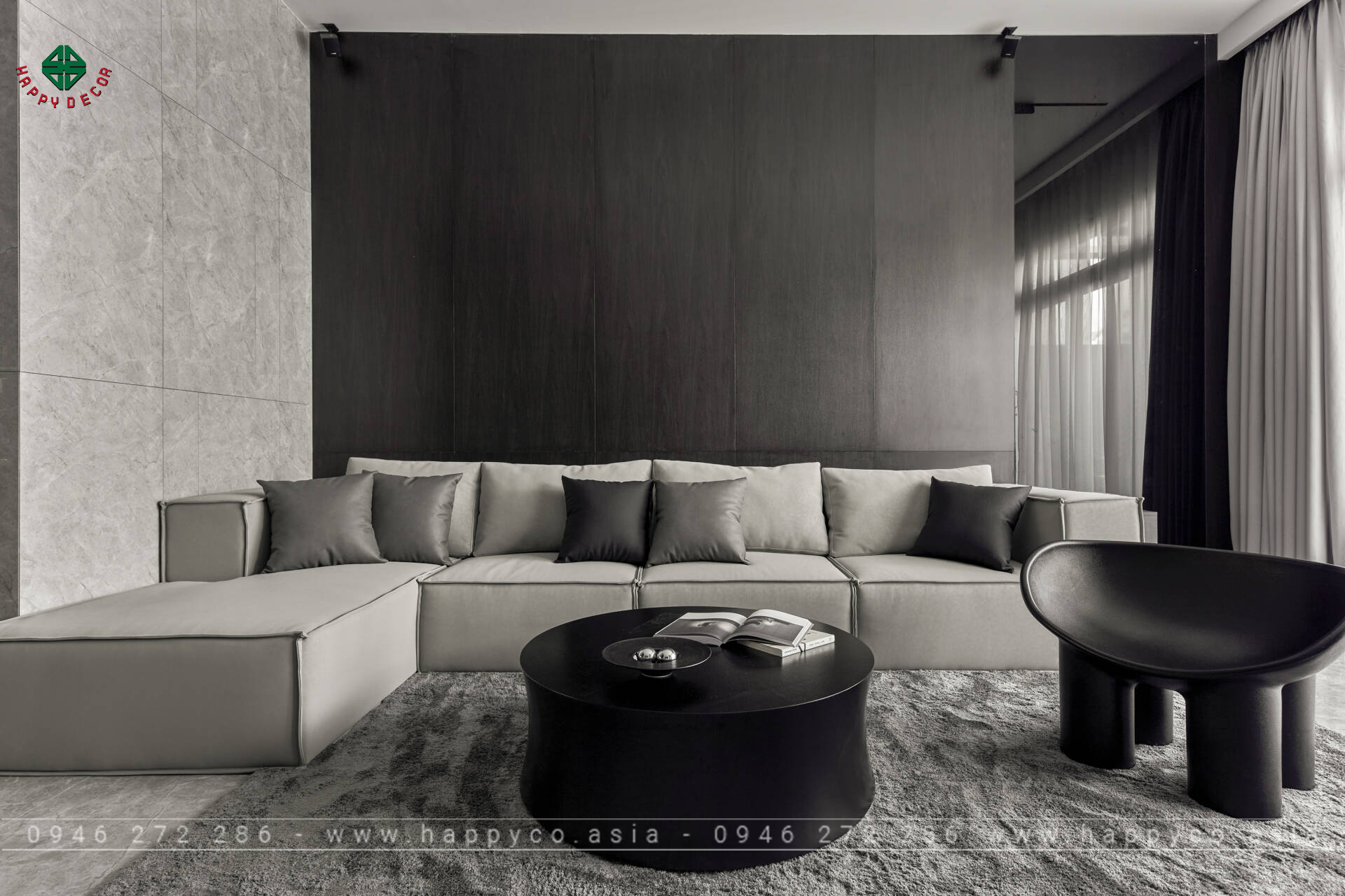 Phong cách thiết kế hiện đại với gam màu tối đầy cá tính - Mẫu 02