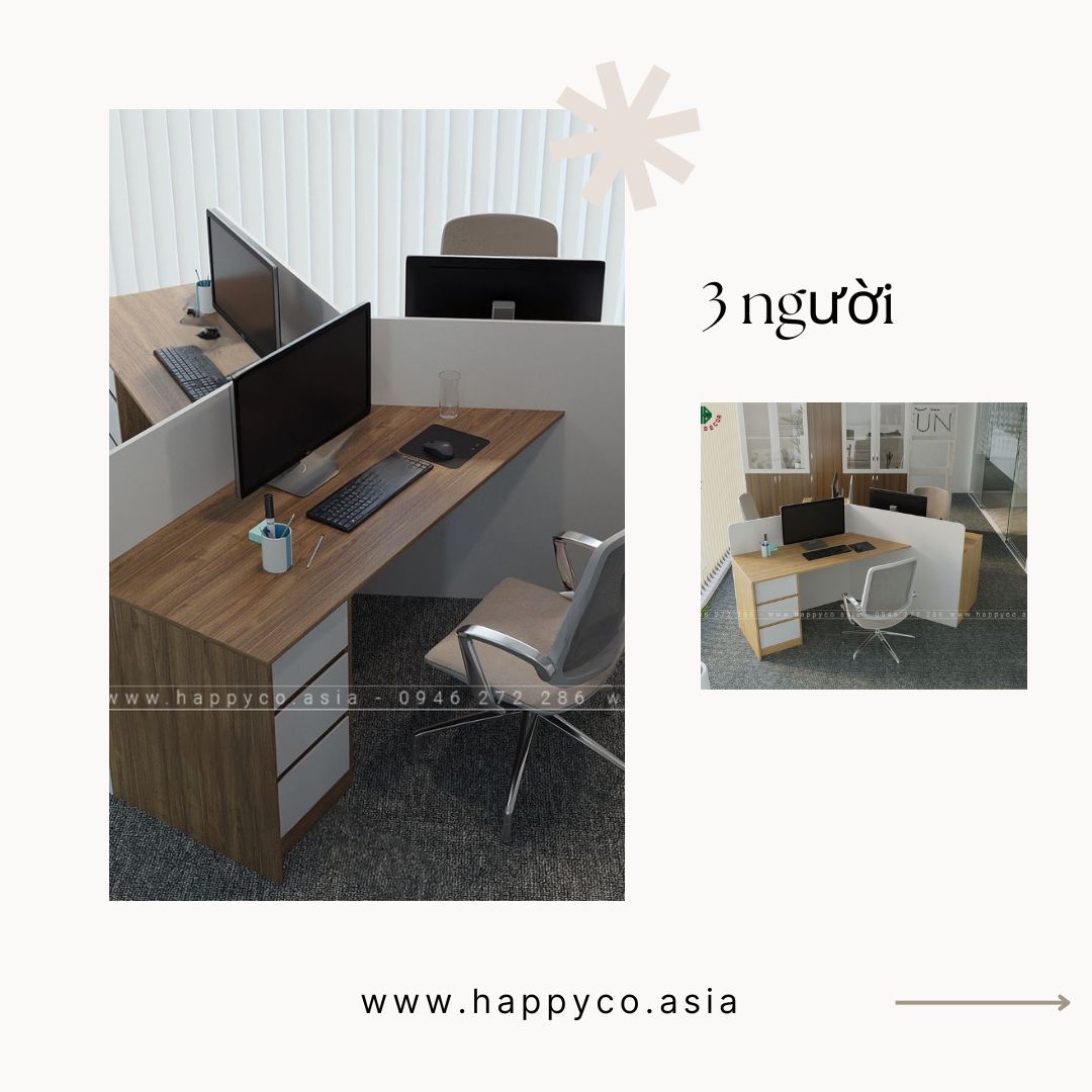 Bàn làm việc dành cho 3 người