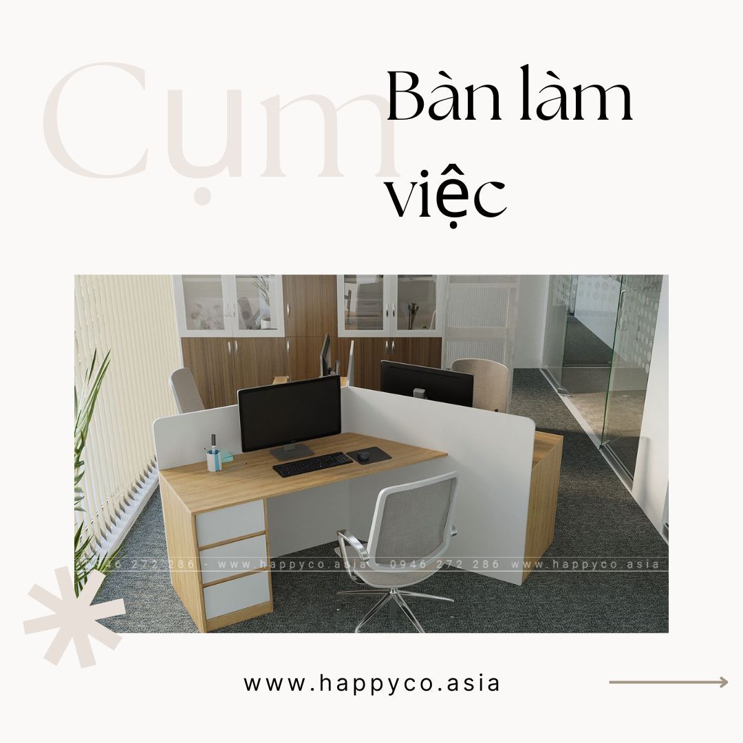 Cụm bàn làm việc văn phòng sáng tạo - Xu hướng 2024