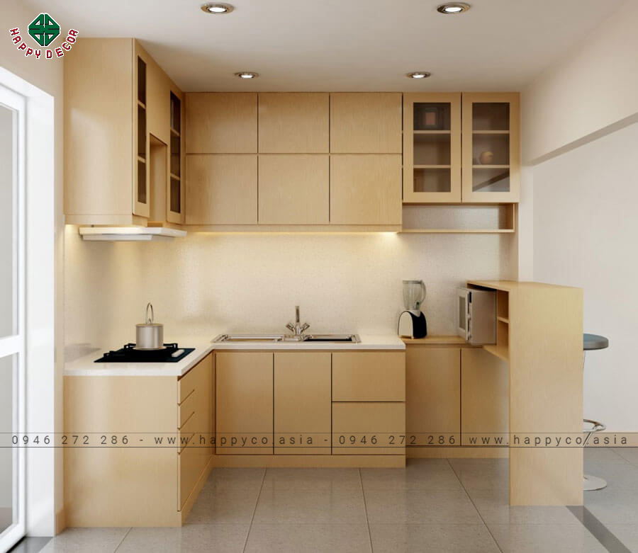 Tủ bếp gỗ công nghiệp hiện đại thân thiện với môi trường Tủ bếp gỗ công nghiệp hiện đại thân thiện với môi trường