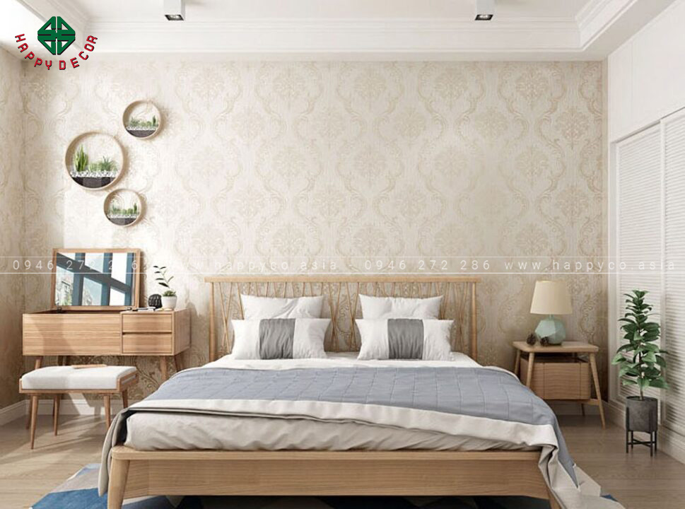 Trang trí phòng ngủ bằng giấy dán tường