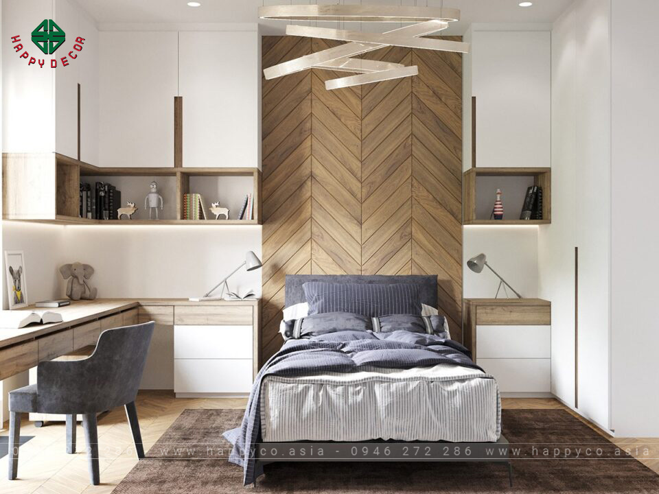 Gạch ốp tường giả gỗ nối hình xương cá