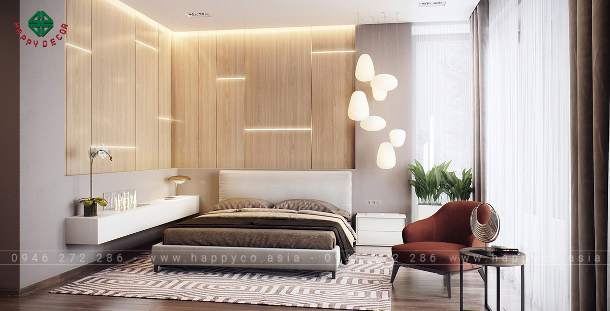 mẫu gạch ốp tường phòng ngủ đẹp, hiện đại, sang trọng