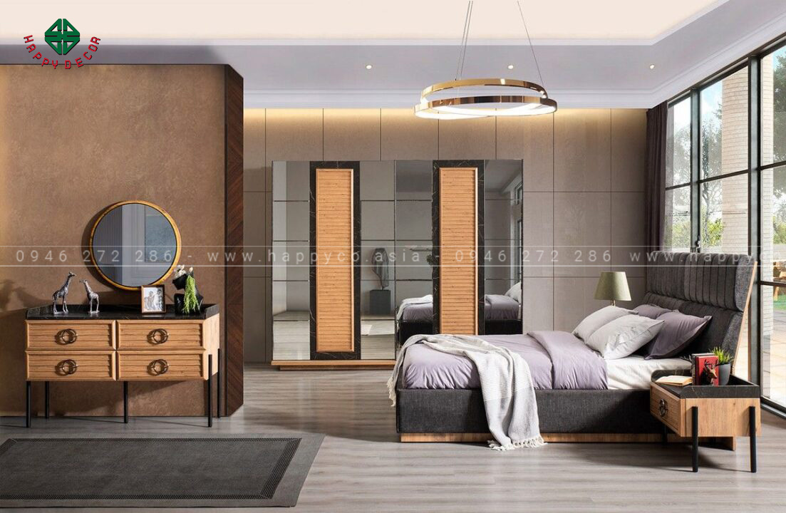 mẫu gạch ốp tường phòng ngủ đẹp, hiện đại, sang trọng