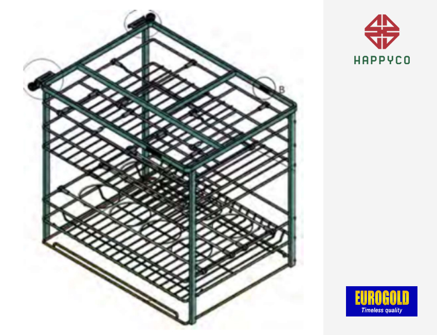 GIÁ GIA VỊ KHUNG RỔ INOX 304 EP2220 EUROGOLD