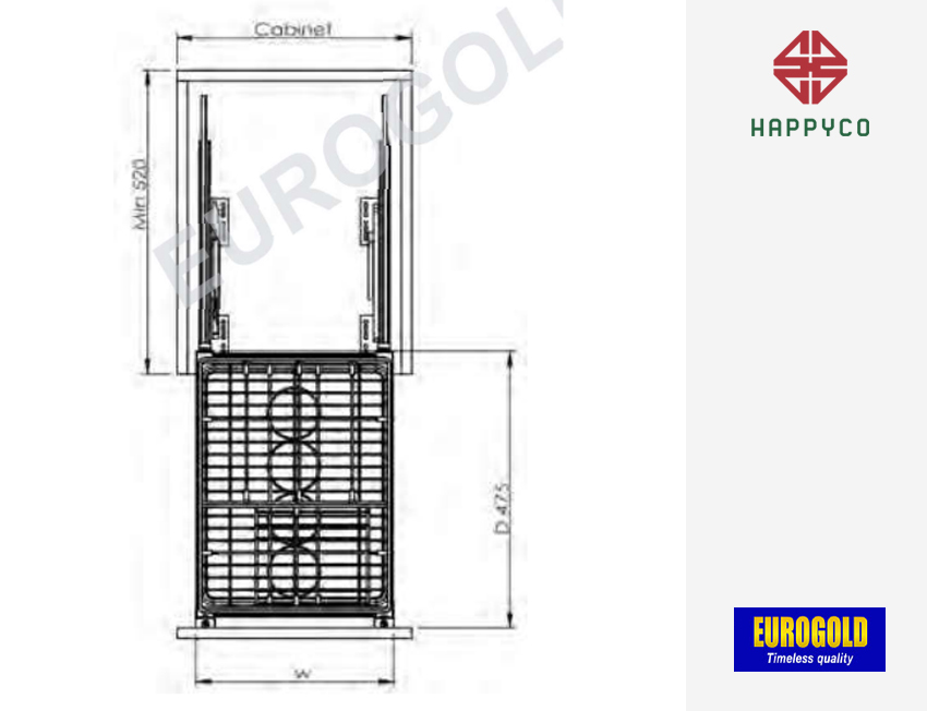 GIÁ GIA VỊ KHUNG RỔ INOX 304 EP2220 EUROGOLD