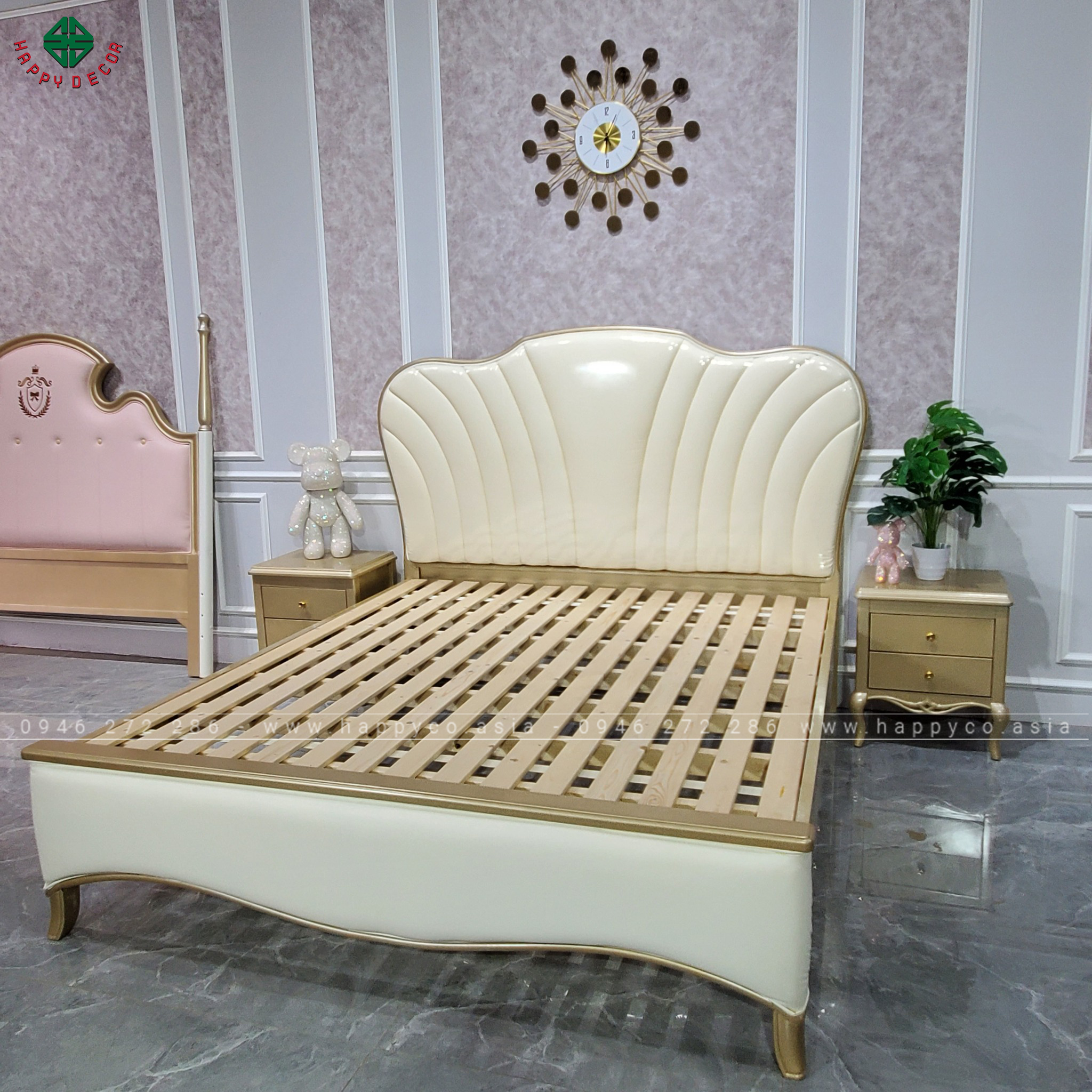 Giường ngủ ván công nghiệp thanh lịch GN19