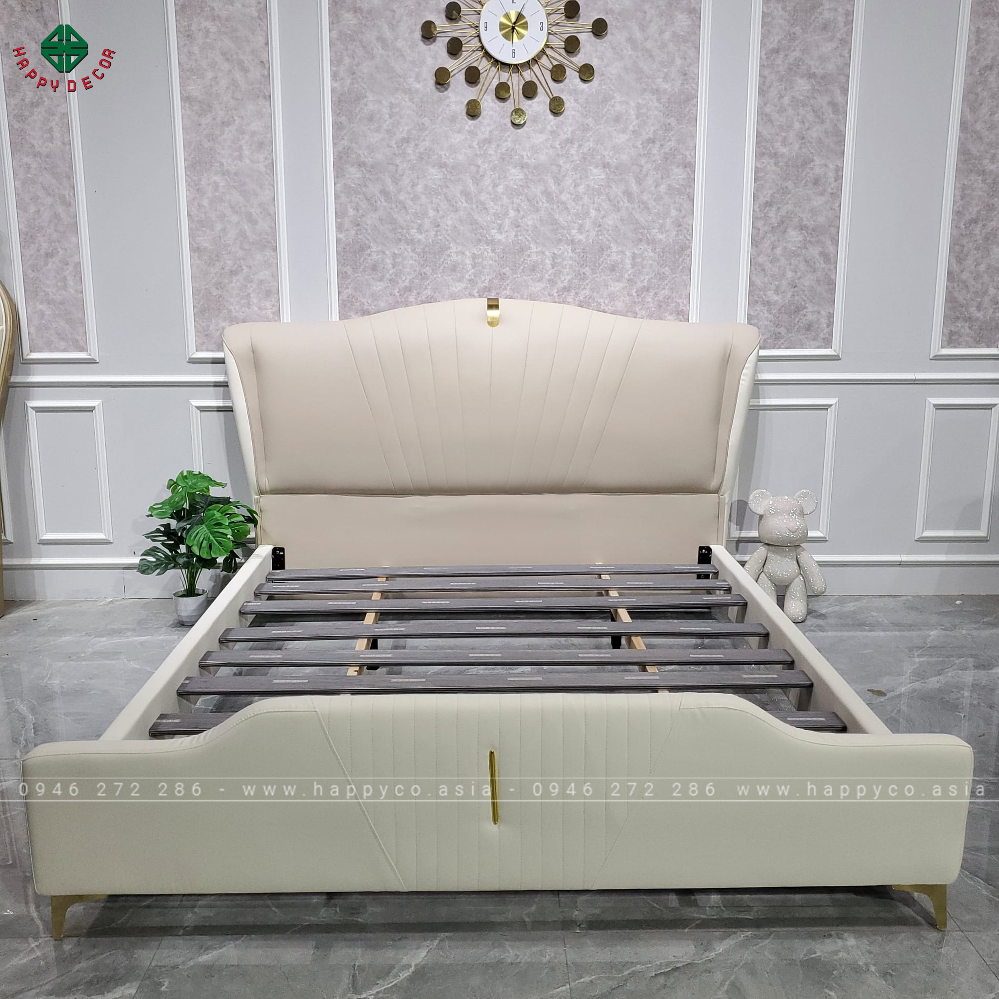 Giường ngủ ván MDF bọc nhựa hiện đại GN06