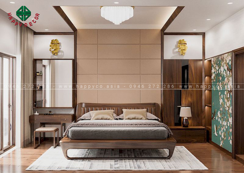 Giường gỗ óc chó châu Âu