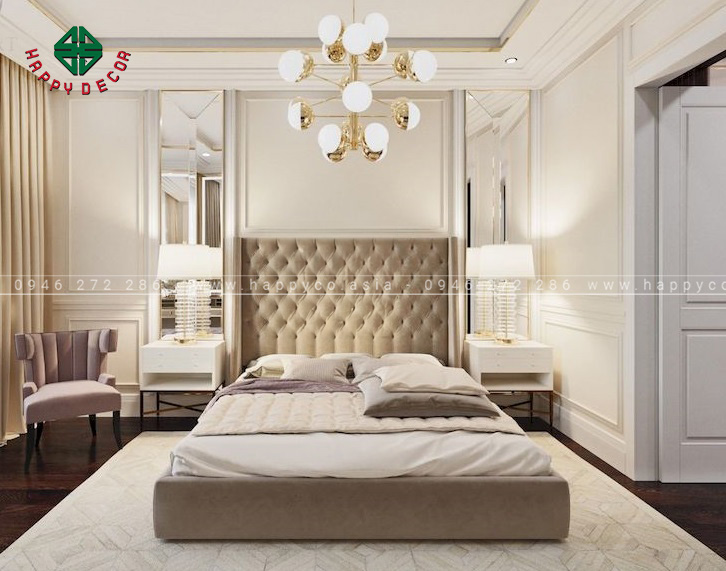 Giường nỉ cao cấp, phong cách Châu Âu