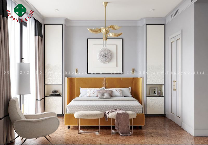 Giường nỉ cao cấp, phong cách Châu Âu