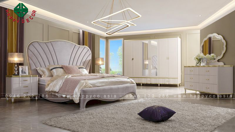 Nội thất phòng ngủ nữ tân cổ điển sang trọng