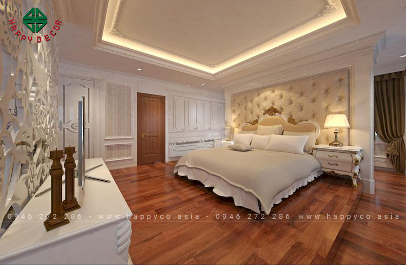 Thiết kế giường ngủ tân cổ điển sang trọng Châu Âu