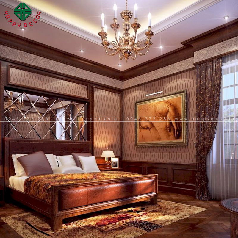 Giường da cổ điển