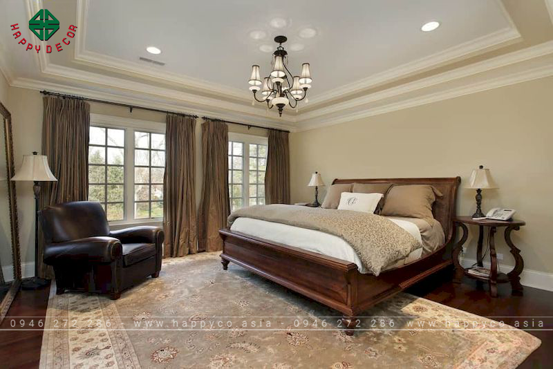 Giường ngủ tân cổ điển gỗ tự nhiên - mẫu 18