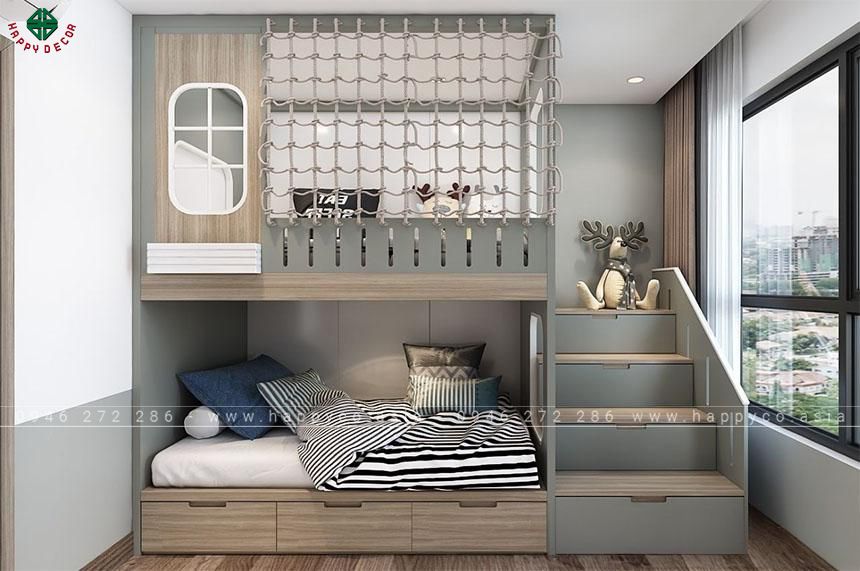 Mẫu mã đa dạng với nhiều tiện ích kết hợp với giường tầng cho trẻ