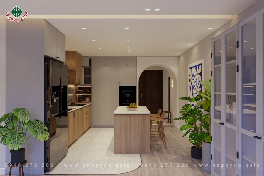 Thiết kế bàn đảo bếp trung tâm giúp tối ưu luồng di chuyển Thiết kế bàn đảo bếp trung tâm giúp tối ưu luồng di chuyển