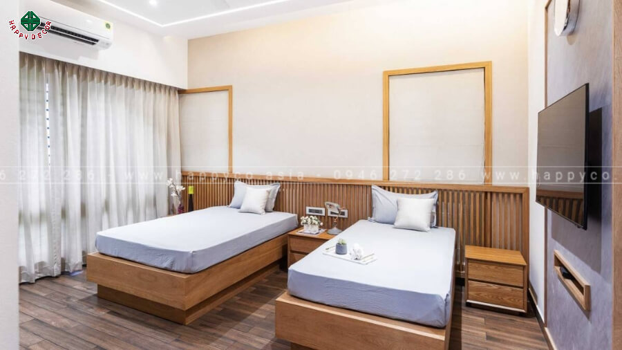 Phòng ngủ 4 với giường ngủ đôi được bố trí cân đối Phòng ngủ 4 với giường ngủ đôi được bố trí cân đối