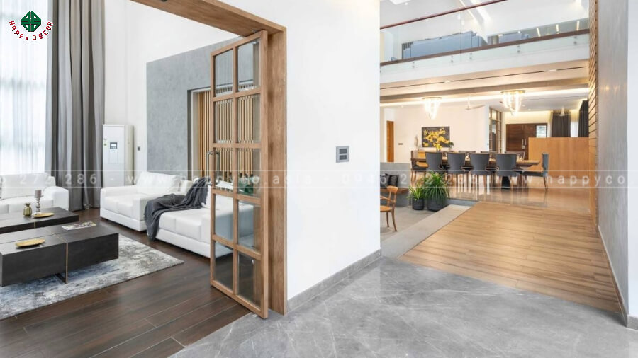 Phòng khách được tách biệt với các không gian khác Phòng khách được tách biệt với các không gian khác