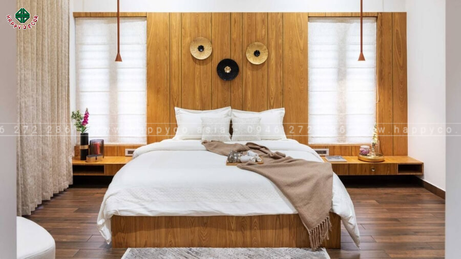Phòng ngủ 2 mang tông gỗ mộc mạc Phòng ngủ 2 mang tông gỗ mộc mạc