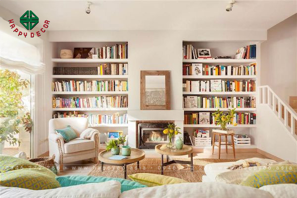 Kệ sách âm tường – Model 1