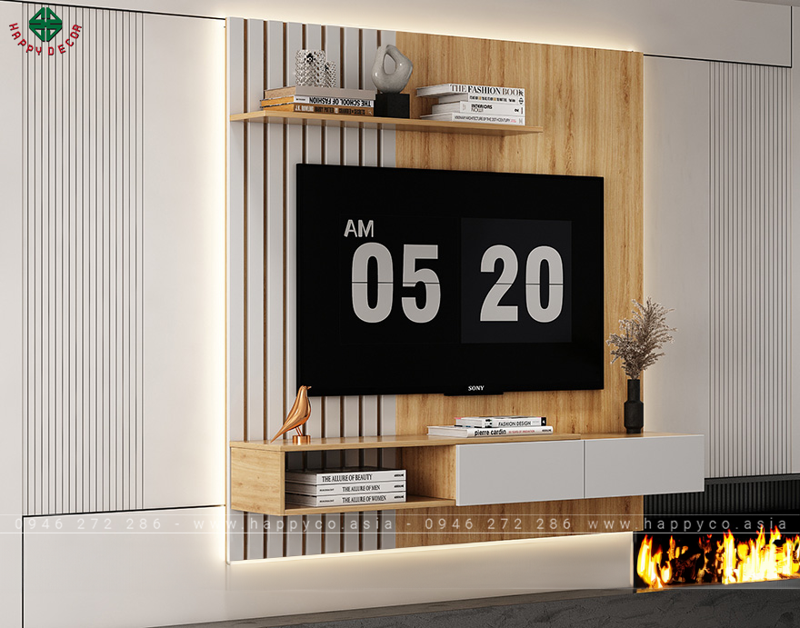 Kệ Tivi đẹp do Happy Decor thiết kế và thi công