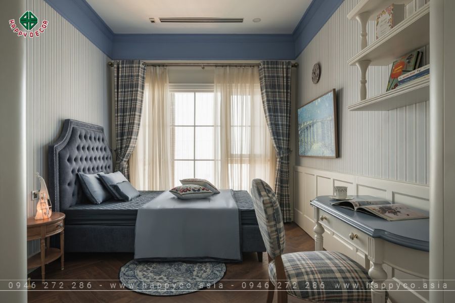 Phòng ngủ bé trai được thiêt kế với phong cách Tân cổ điển nhẹ nhàng Phòng ngủ bé trai được thiêt kế với phong cách Tân cổ điển nhẹ nhàng