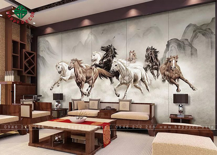 Gạch 3D ốp tường phòng khách