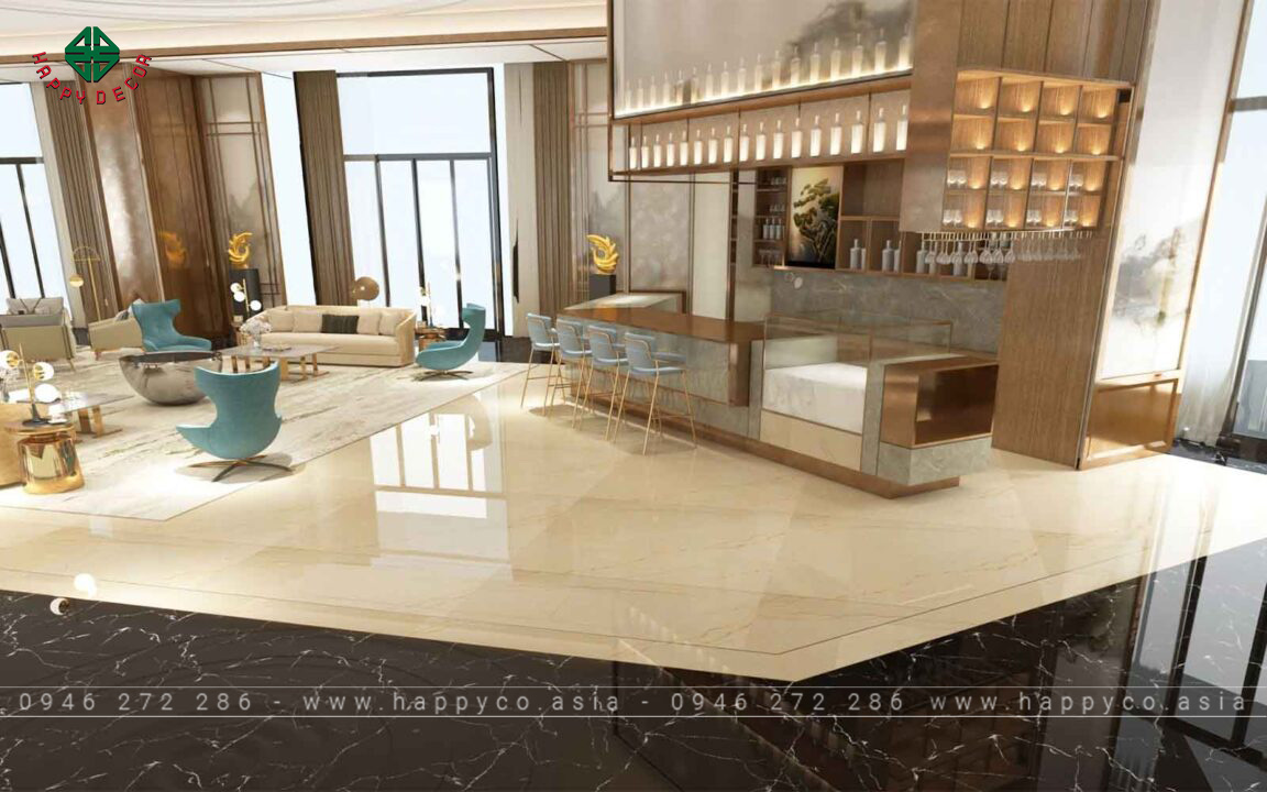 Gạch ốp tường phòng khách Mikado