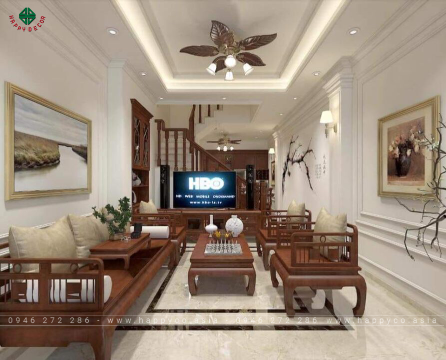 Trần nhà bằng thạch cao - mẫu 2