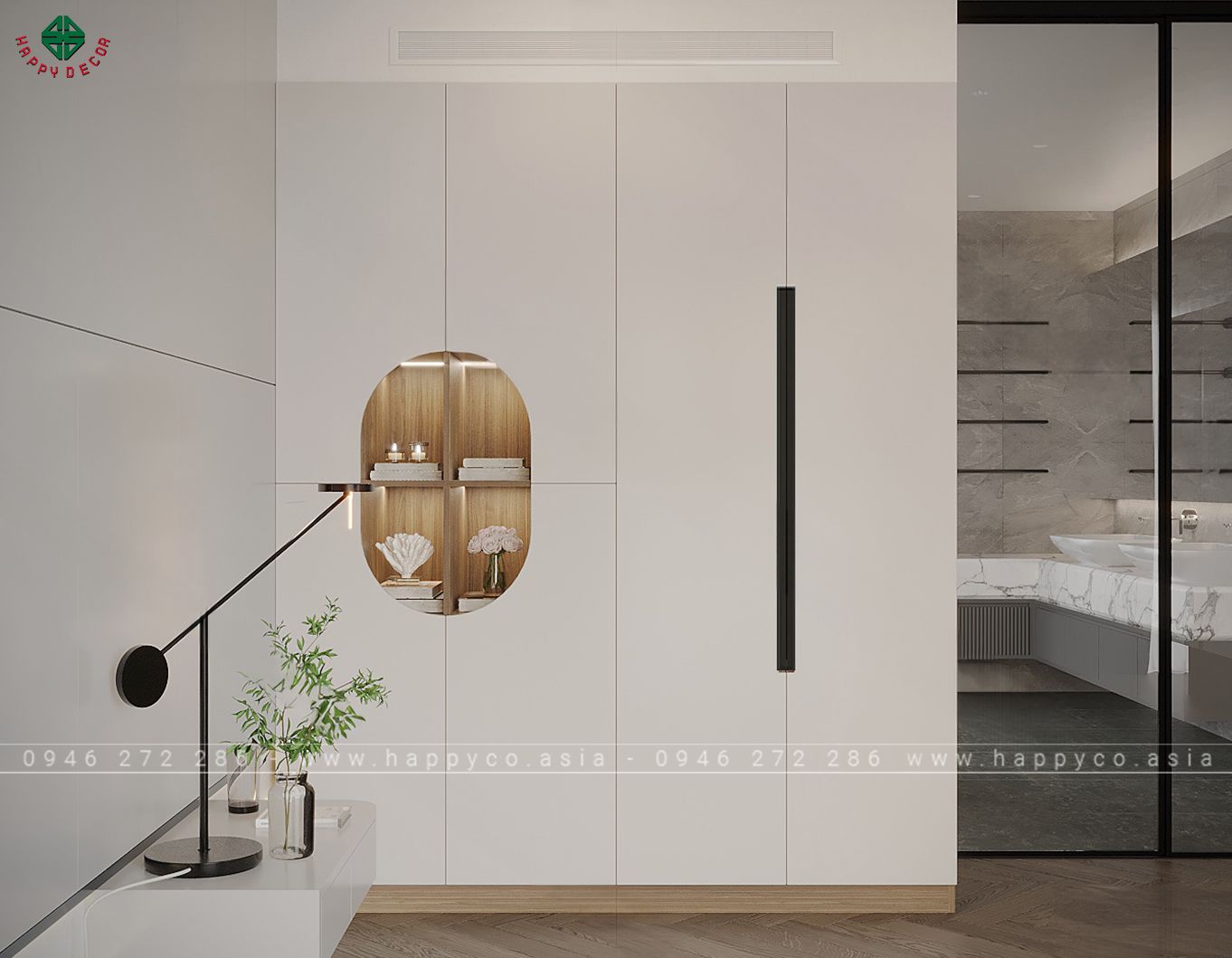 Góc khoét tăng thêm phần độc lạ của tủ áo